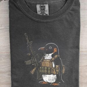 Tactical Penguin Shirt, Flight Was Never An Option Tee, Funny Military Animal Shirt, Armed Penguin Meme, Funny Gift For Him
