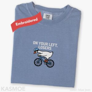 Embroidered Cycling Shirt, Funny Biking Bike Rider On Your Left Losers T-Shirt