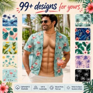 Custom Funny Muscle T Shirt for Men, Personalized Hawaiian Shirt Illusion Tee, 3D Fake Open Shirt, Summer Vacation Gift, Gift for husband